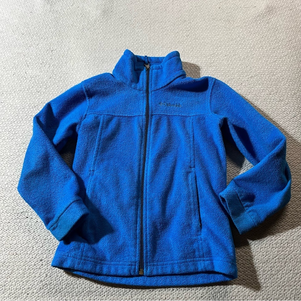 Columbia Kids Bright Blue Cobalt Full Zip Fleece Jacket Size XSmall 6/7 EUC